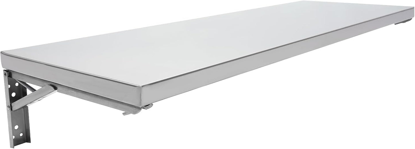 Folding Stainless Steel Wall-Mounted Shelf – Commercial Grade